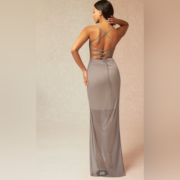 Azazie Taupe Dress (A6) worn once for a wedding ! - Picture 2 of 15